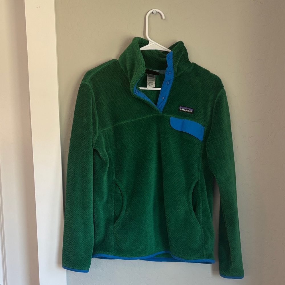 Patagonia Green and Blue Fleece Jacket